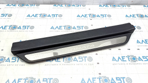 Door sill trim front left Hyundai Sonata 11-15 black, with chrome trim, worn, broken fastening