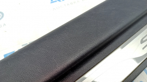 Door sill trim front left Hyundai Sonata 11-15 black, with chrome trim, worn, broken fastening
