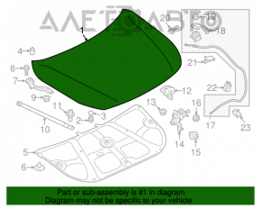 Hood bare Subaru Outback 15-19 aluminum