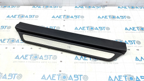 Front right door sill trim Hyundai Sonata 11-15 black, with chrome trim, broken fastening, worn