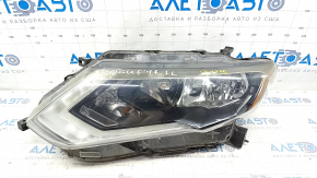 Headlight front left Nissan Rogue 17 - bare halogen, sand, broken mount