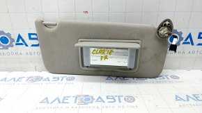 Right visor Honda Clarity 18-21 usa without hook, with backlight, gray, for cleaning