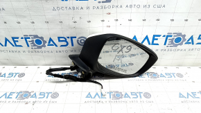 Right side mirror Mazda CX-9 16- 7 pins, BSM, turn signal, white, broken housing, cracks