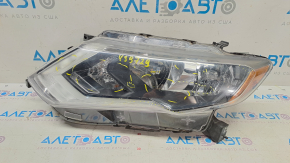 Headlight front left Nissan Rogue 17 - bare halogen, sand, scuffs, scratches, painted