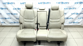 Rear row of seats 2nd row Mazda CX-9 16 - leather, beige, tear, needs cleaning