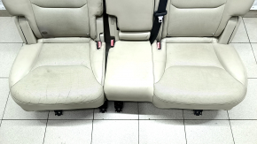Rear row of seats 2nd row Mazda CX-9 16 - leather, beige, tear, needs cleaning