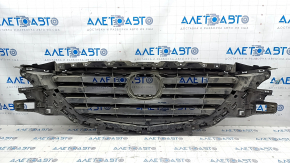 Radiator grill grill Mazda CX-9 16- without emblem, with chrome inserts, under podium, dented chrome, butt on chrome