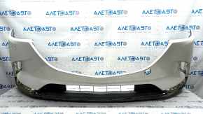 Front bare bumper Mazda CX-9 16 - without parking sensors, white, crack, broken fasteners