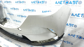 Front bare bumper Mazda CX-9 16 - without parking sensors, white, crack, broken fasteners