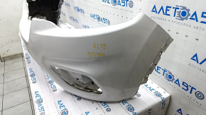 Bare front bumper upper part Jeep Cherokee KL 19-21 without parking sensors, without plug towing hook, white, pressed, broken fasteners