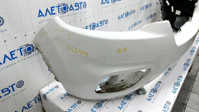 Bare front bumper upper part Jeep Cherokee KL 19-21 without parking sensors, without plug towing hook, white, pressed, broken fasteners