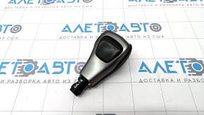 Gear knob Jeep Cherokee KL 14 - leather, gray overlay, worn