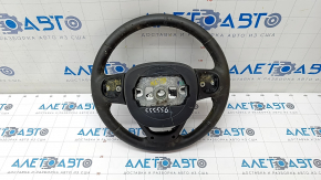 Naked steering wheel Jeep Cherokee KL 14 - black leather, heated, tear, scratches, dry cleaning