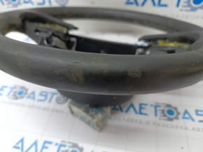 Naked steering wheel Jeep Cherokee KL 14 - black leather, heated, tear, scratches, dry cleaning