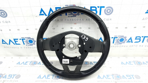 Naked steering wheel Mazda CX-9 16- without heating, with chrome insert, leather, black, dents