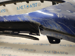 Front bumper bare Hyundai Elantra UD 11-13 prerest, blue S7U, scratches, tears, torn, broken fasteners
