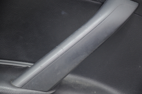 Door trim card front left VW Passat b7 12-15 USA black with black insert leather, armrest leather, molding gray gloss, scratches
