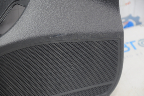 Door trim card front left VW Passat b7 12-15 USA black with black insert leather, armrest leather, molding gray gloss, scratches