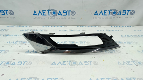 Front bumper grille left Ford Fusion mk5 17-18 under fog lights LED gloss, with chrome molding, sand