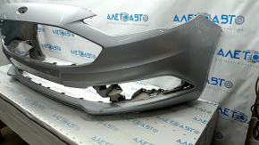 Front bumper bare Ford Fusion mk5 17-18 silver, pressed, crack, sawed, broken fastener