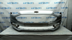 Front bumper bare Ford Fusion mk5 17-18 silver, pressed, crack, sawed, broken fastener