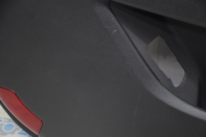 Door trim card front left Kia Optima 11-15 black with gray insert cloth, armrest leather scratches