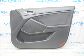 Door trim card front right Kia Optima 11-15 black with gray insert cloth, armrest leather, scratches