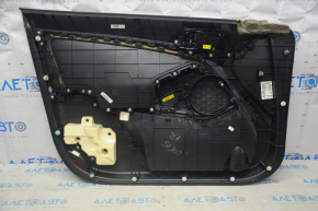 Door trim card front right Kia Optima 11-15 black with gray insert cloth, armrest leather, scratches