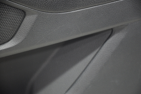 Door trim card front right Kia Optima 11-15 black with gray insert cloth, armrest leather, scratches