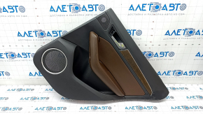 Door trim card rear right Audi Q5 8R 13-17 black with brown leather, Bang and Olufsen under the curtain, tear, scratches, broken fasteners