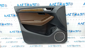 Door trim card front left Audi Q5 8R 09-17 black with brown leather, Bang and Olufsen under seat memory, scratches, broken fasteners