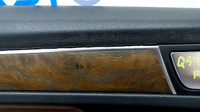 Door trim card front left Audi Q5 8R 09-17 black with brown leather, Bang and Olufsen under seat memory, scratches, broken fasteners