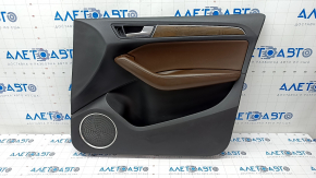 Door trim card front right Audi Q5 8R 09-17 black with brown leather, Bang and Olufsen, scratches, broken fasteners