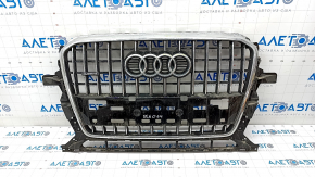 Radiator grill Audi Q5 8R 13-17 rest, for parking sensors, gloss, chrome, sand, crack, peeled paint, painted chrome