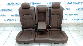 Rear row of seats 2nd row Audi Q5 8R 09-17 brown leather, perforation, dented, worn, scratches