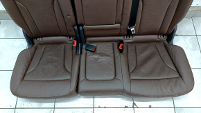 Rear row of seats 2nd row Audi Q5 8R 09-17 brown leather, perforation, dented, worn, scratches