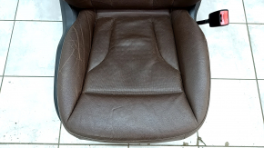 Passenger seat Audi Q5 8R 09-17 with airbag, electric, brown leather, perforation, heating, ventilation, dented