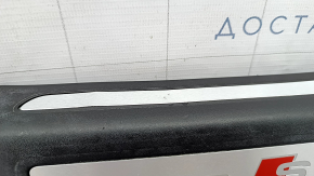Door sill trim outer rear left Audi Q5 8R 09-17 S line black with chrome trim, dents on chrome