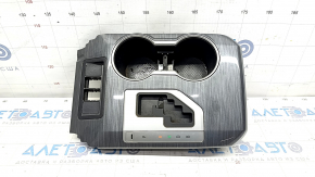 Gear shifter cover Toyota Camry v50 12-14 usa with cup holder panel, gray wood, scratches