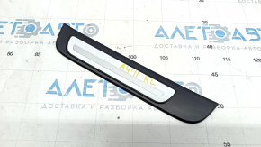 Door sill trim outer rear left Audi A4 B8 08-16 sedan, black, with chrome trim, broken guides