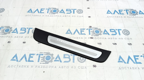 Door sill trim outer rear right Audi A4 B8 08-16 sedan, black, with chrome trim, broken guides, worn