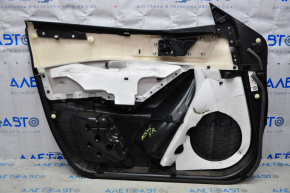 Door trim card front right Mazda 3 14-18 BM black with black insert cloth, leather trim, leather armrest, scratches