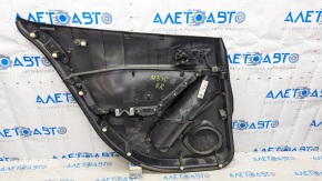 Door trim card rear right Mazda 3 14-18 BM black with black insert cloth, armrest plastic, scratches