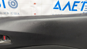 Door trim card rear right Mazda 3 14-18 BM black with black insert cloth, armrest plastic, scratches