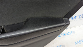 Door trim card rear right Mazda 3 14-18 BM black with black insert cloth, armrest plastic, scratches