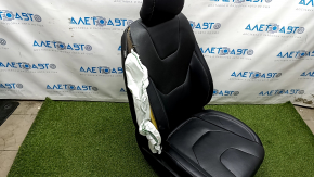 Passenger seat Ford Fusion mk5 17-20 without airbag, titanium, leather black, electric, heated, shot, tears