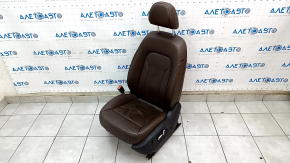 Driver's seat Audi Q5 8R 09-17 without airbag, electric, brown leather, heating and ventilation, dented, sagging, tear on the back
