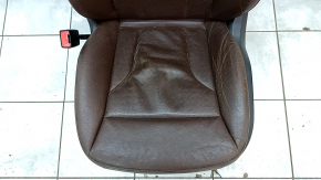 Driver's seat Audi Q5 8R 09-17 without airbag, electric, brown leather, heating and ventilation, dented, sagging, tear on the back