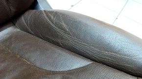 Driver's seat Audi Q5 8R 09-17 without airbag, electric, brown leather, heating and ventilation, dented, sagging, tear on the back