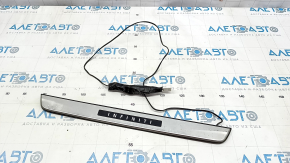 Door sill trim front right outer Infiniti QX30 17- with chrome, with backlight, worn, bump